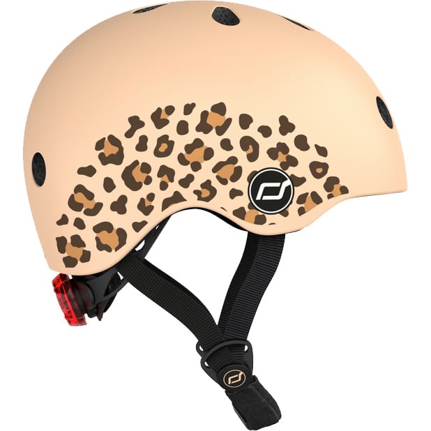 Шлем защитный Scoot and Ride, с фонариком, 45-51 см (XXS/XS), леопардовый - фото 2