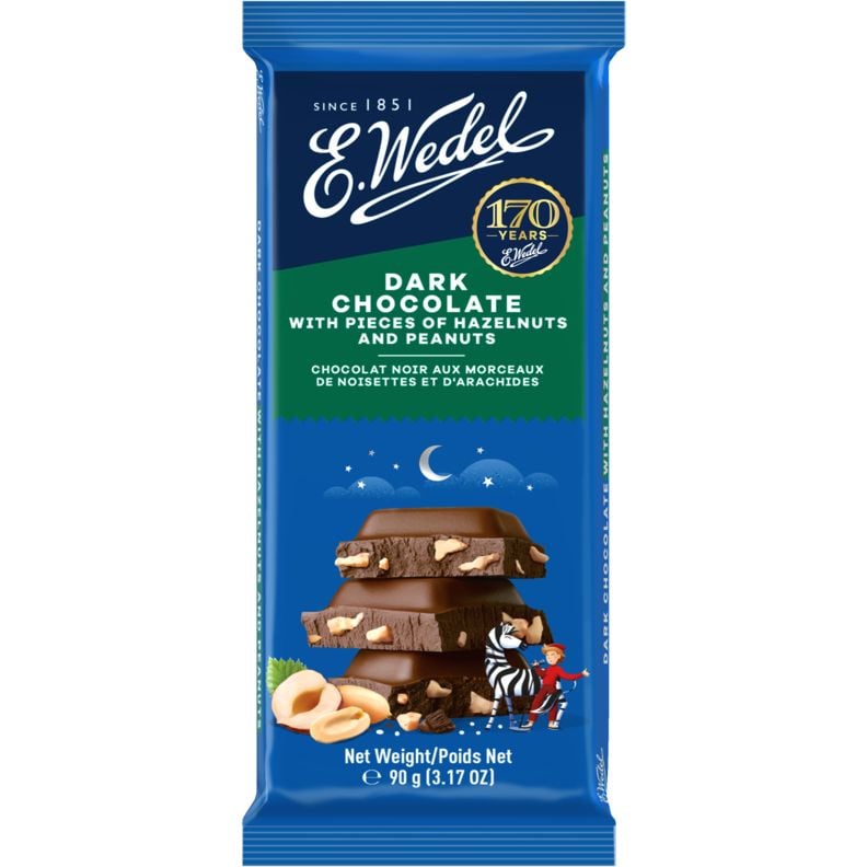 Шоколад черный E.Wedel Лесные орехи и арахис 90 г (925539) - фото 1