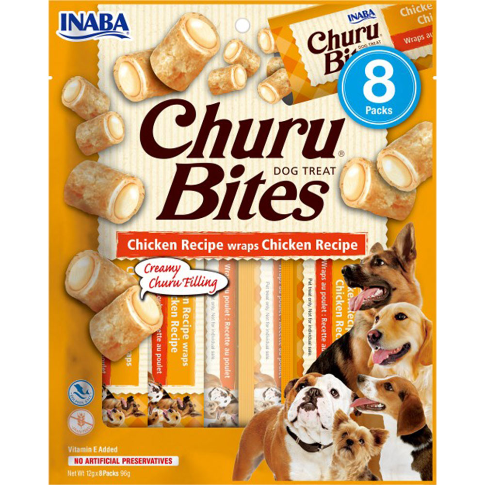 Ласощі для собак Inaba Churu Bites з куркою 96 г (8 шт. х 12 г) - фото 1