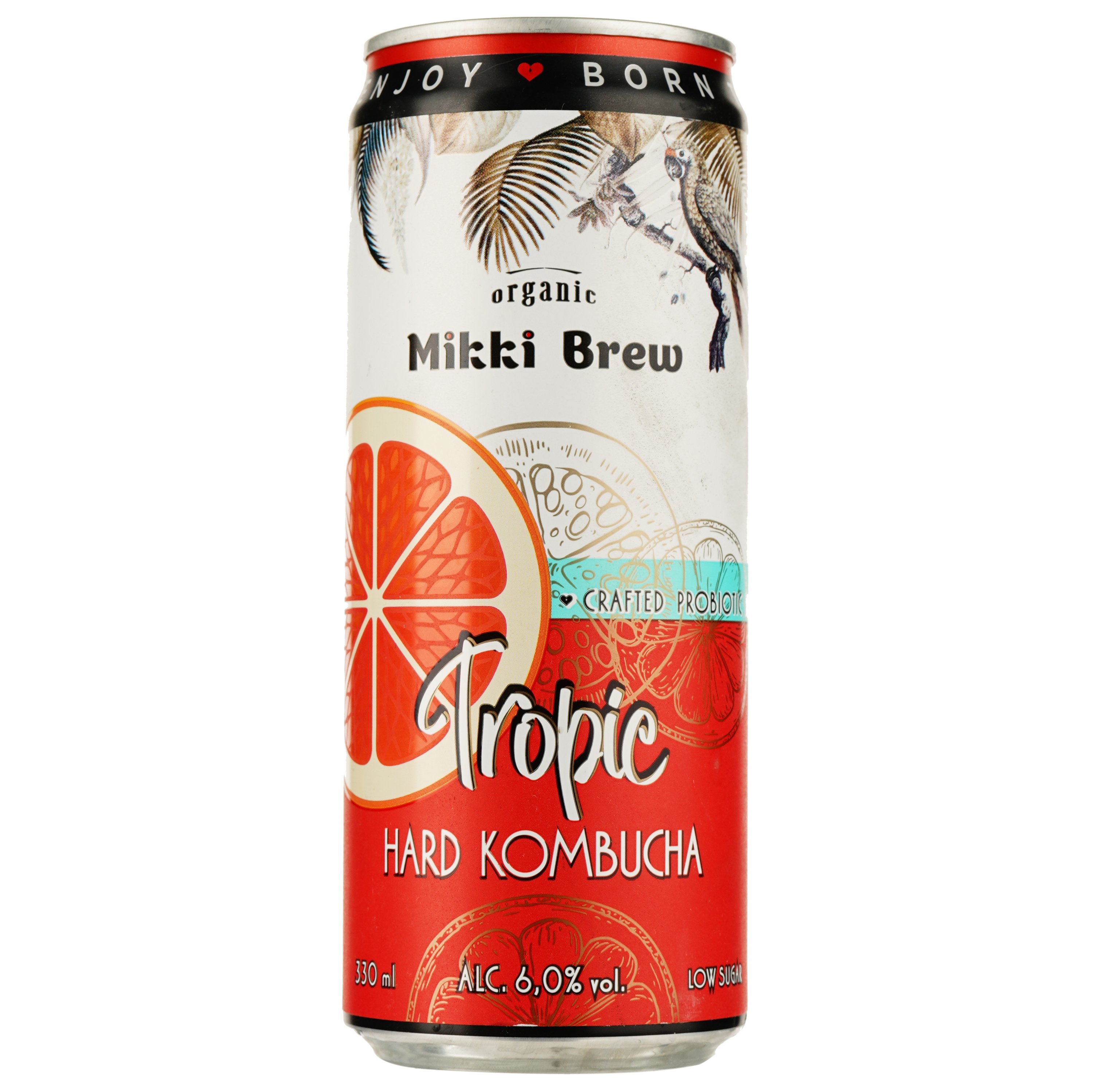 Напиток слабоалкогольный Mikki Brew Комбуча Tropic, 6%, 0,33, ж/б - фото 1
