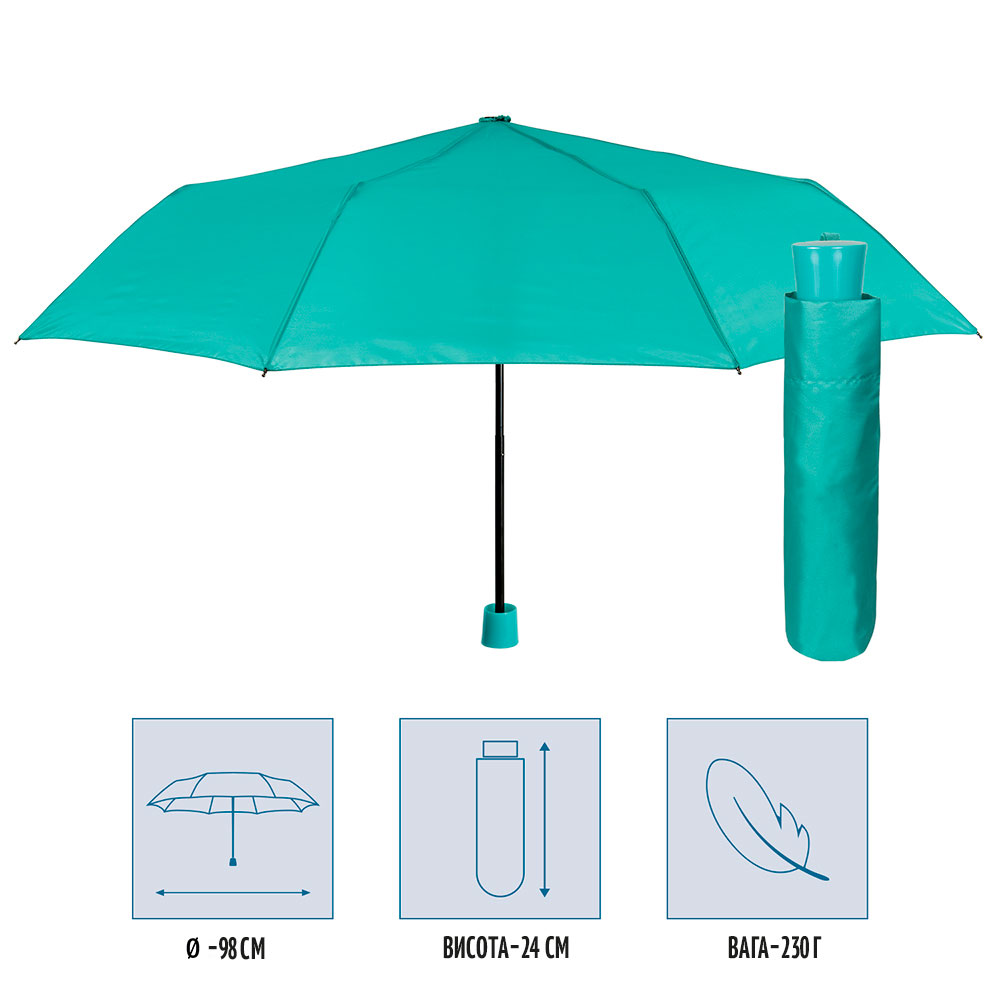 Зонтик Perletti Ombrelli складной механический зеленый (96005-08) - фото 2