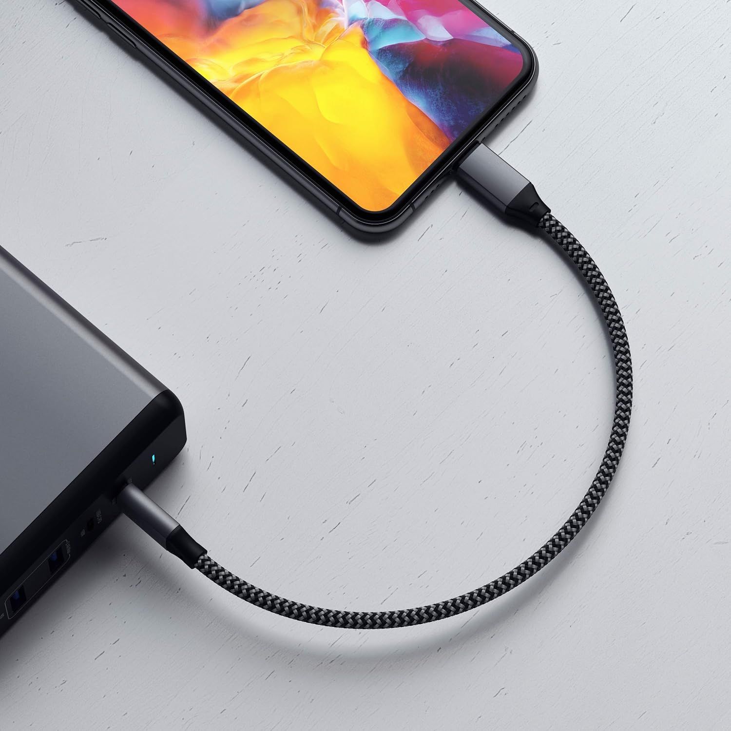 Кабель USB-C to Lightning Satechi Cable Space Gray 0.25 м - фото 6