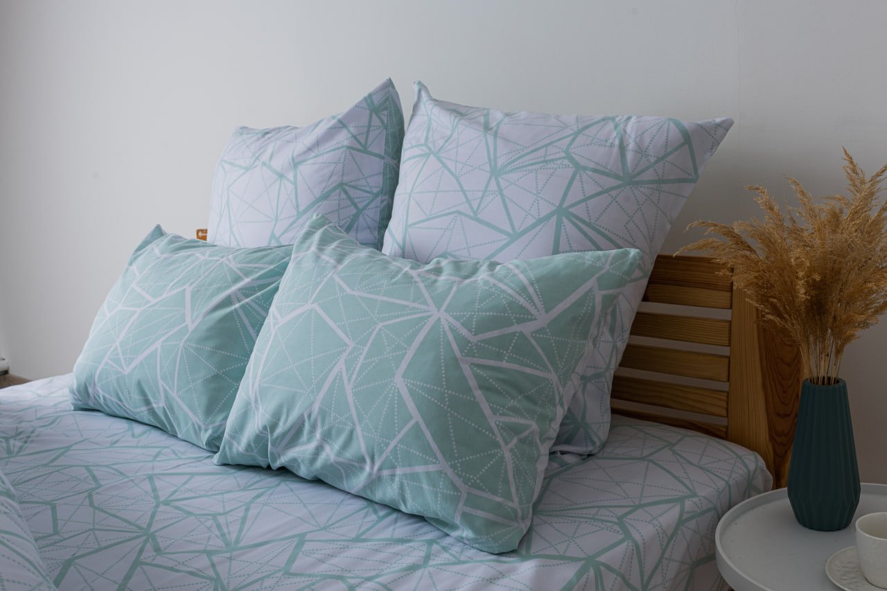 Комплект постельного белья ТЕП Happy Sleep Marble двуспальный белый c мятным (2-03795_25162) - фото 5