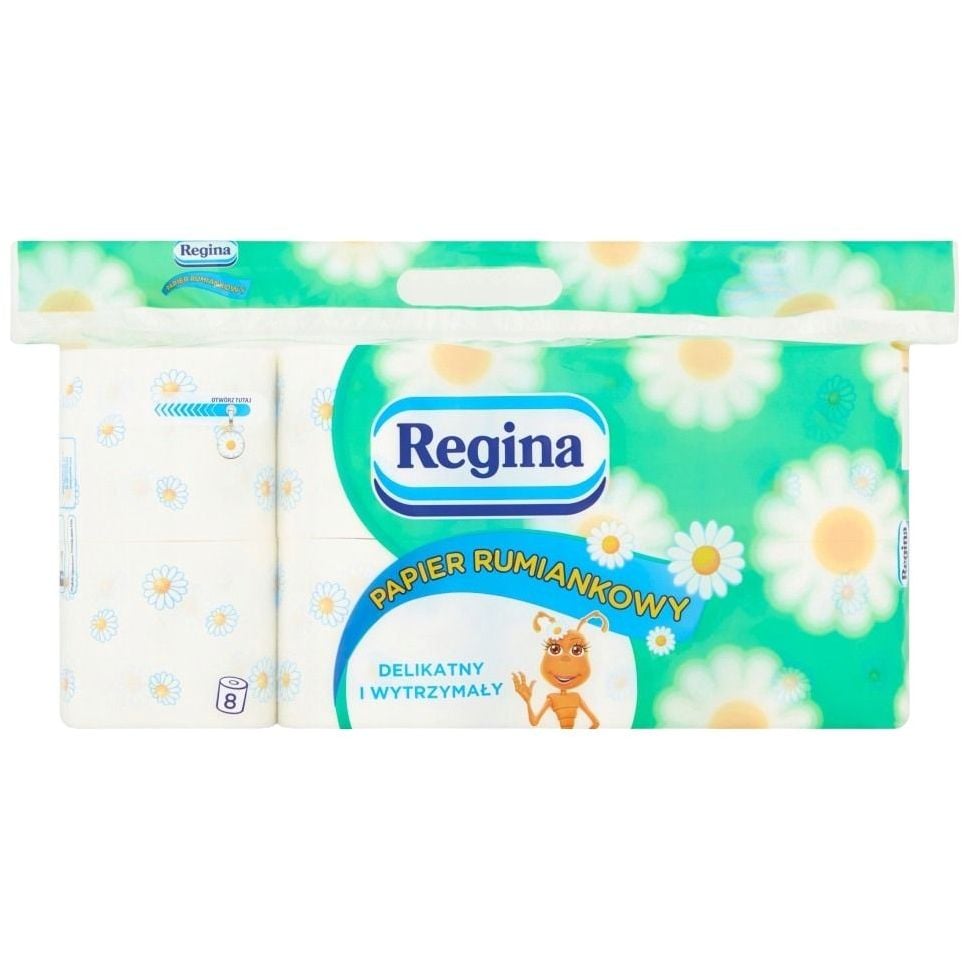 Туалетная бумага Regina Camomile FSC Ромашка трехслойная 8 рулонов - фото 1