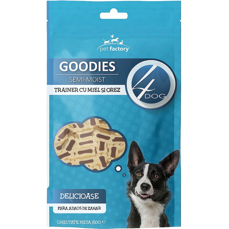 Лакомство для собак 4Dog Goodies мягкие косточки для тренировки с бараниной и рисом 150 г - фото 1