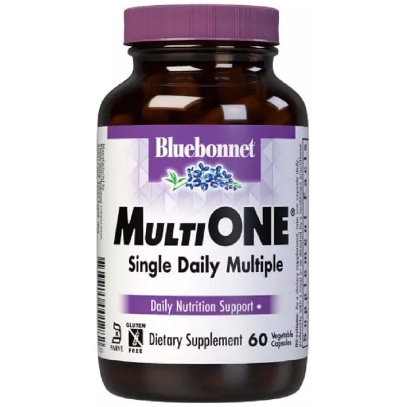 Мультивитамины с железом Bluebonnet Nutrition Multi One 60 вегетарианских капсул - фото 1