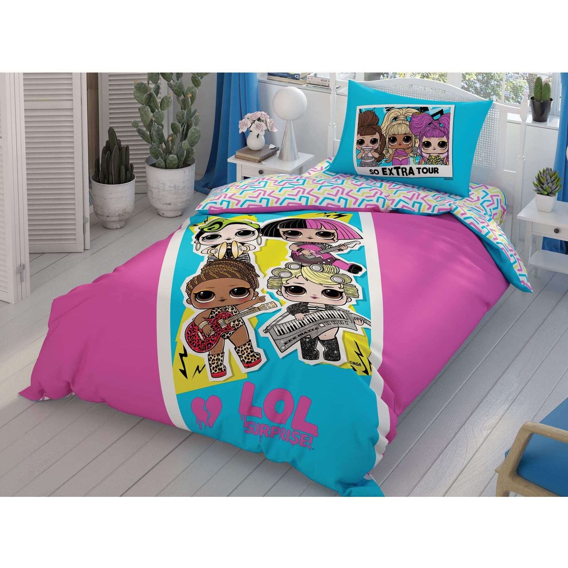 Комплект постельного белья TAC Disney LOL Surprise Полуторный Разноцветный 000229595 - фото 1