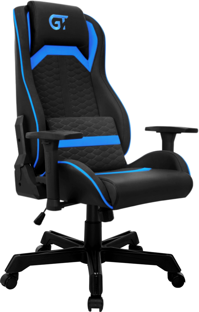 Геймерское кресло GT Racer черное с синим (X-2661 Black/Blue) - фото 2