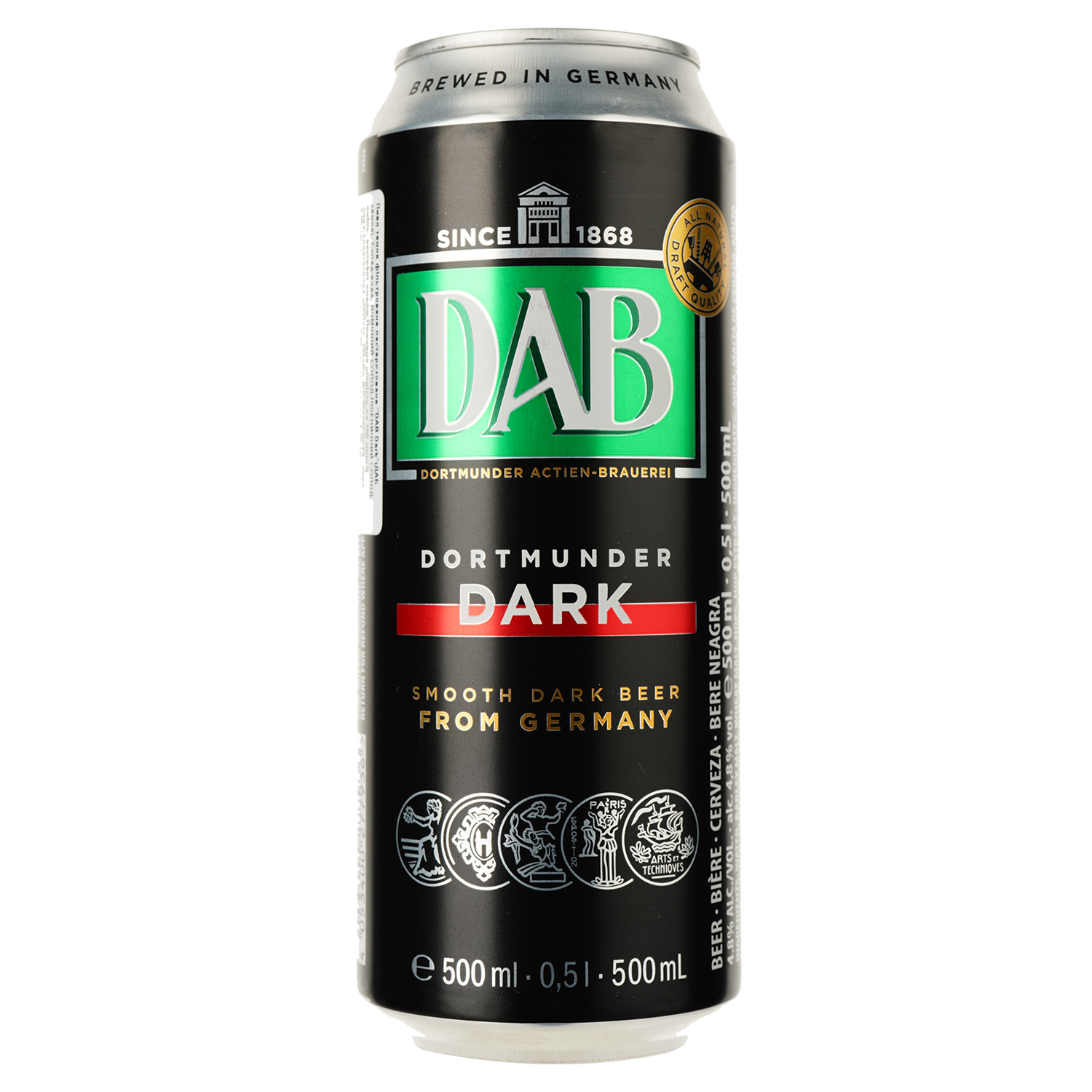 Пиво DAB Dark, темне, з/б, 4,8%, 0,5 л - фото 1