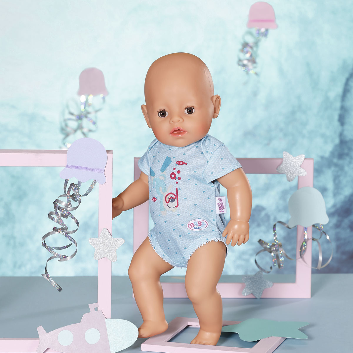 Одежда для куклы Baby Born Боди S2 голубой (830130-2) - фото 5