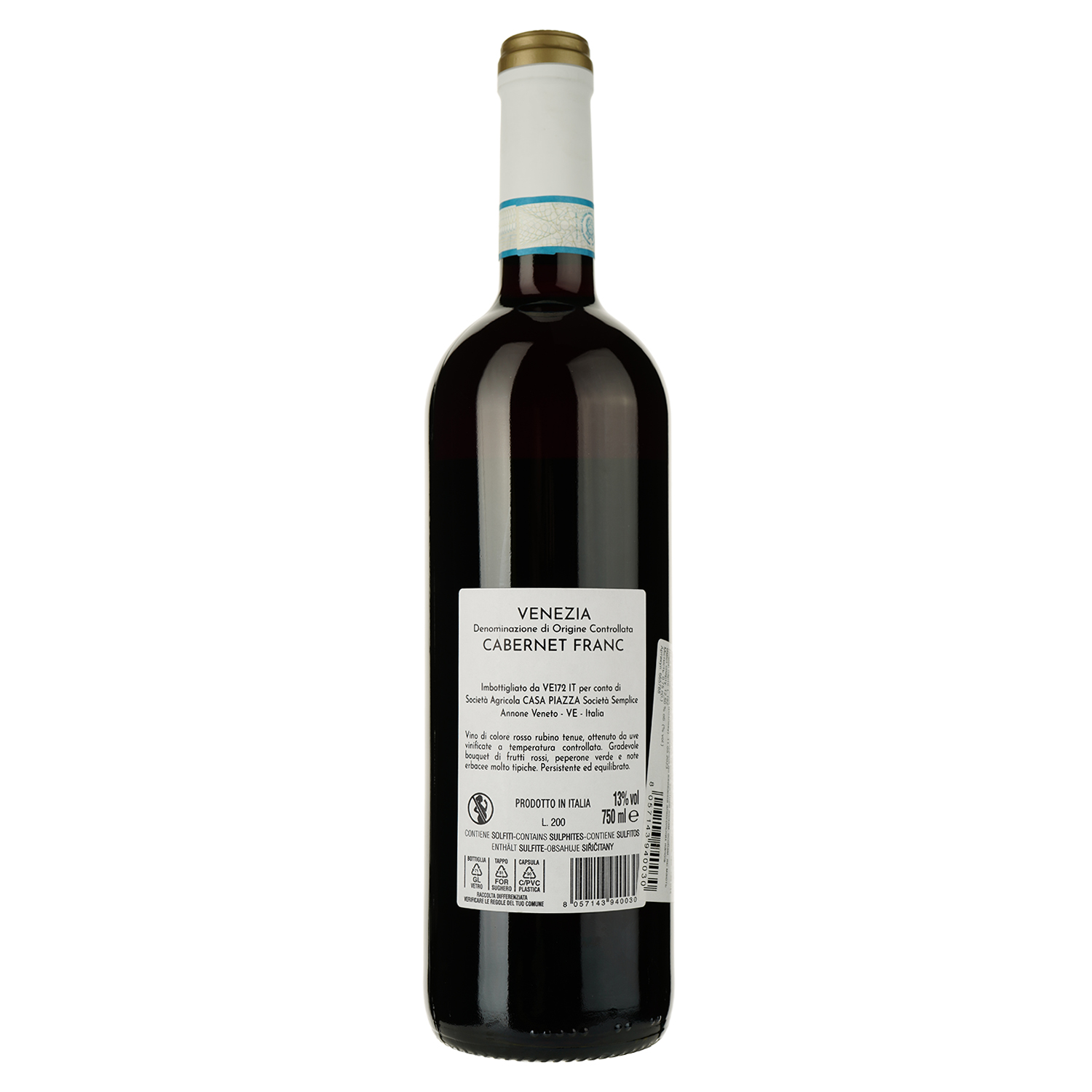 Вино Casa Piazza Terre Del Nonno Cabernet Franc красное сухое 0.75 л - фото 2