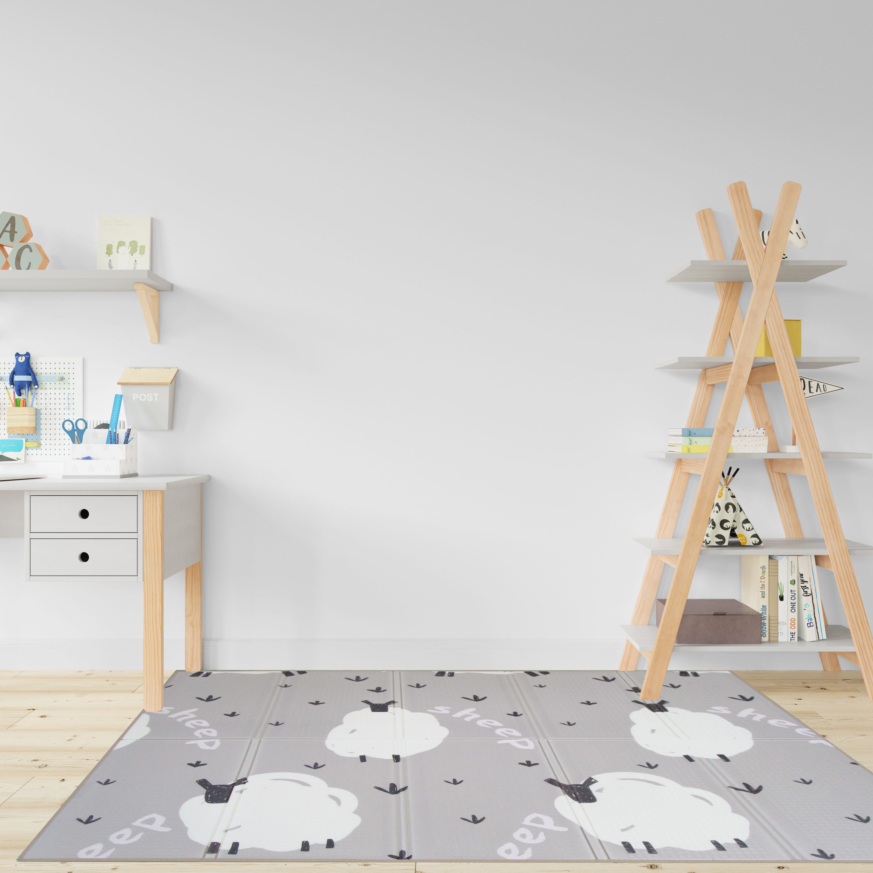 Дитячий килимок Poppet Баранчик Шейп та Дім звіряток двосторонній складний 200х150x1 см (PP023-150H) - фото 8