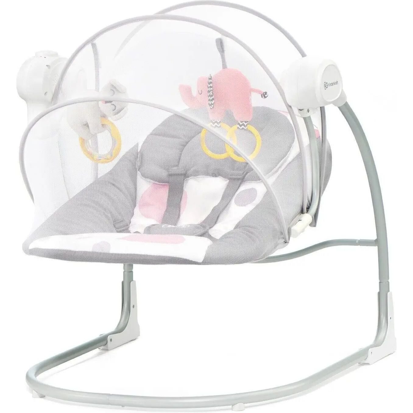 Крісло-гойдалка Kinderkraft Minky Mint сіре з рожевим (00-00158386) - фото 3