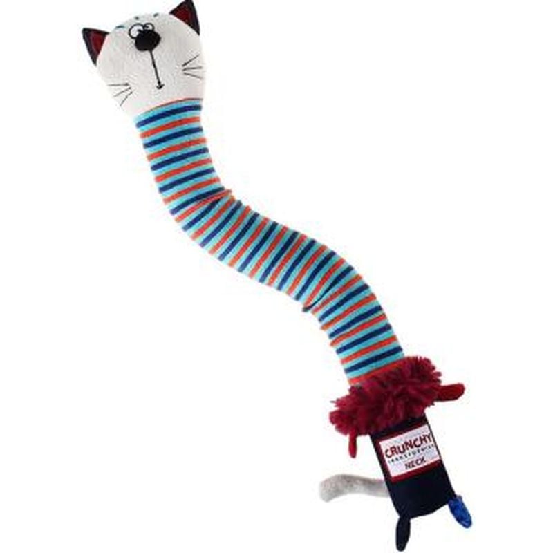 Іграшка для собак GiGwi Crunchy Кіт з хрусткою шиєю та пищалкою, 28 см (75046) - фото 1