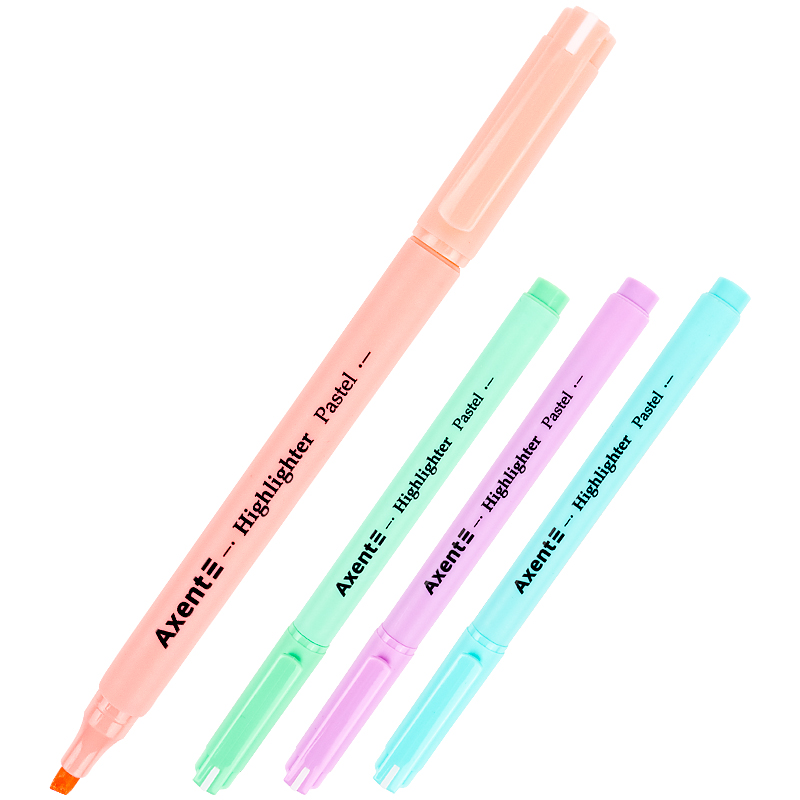 Набор текстовых маркеров Axent Highlighter Pastel клиновидных 2-4 мм 4 шт. (2533-40-A) - фото 2