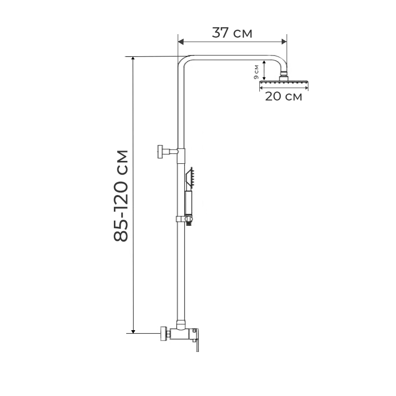 Душевая колонна со смесителем Champion SUS-003-J из нерж. стали SUS304 (CH0325) - фото 2