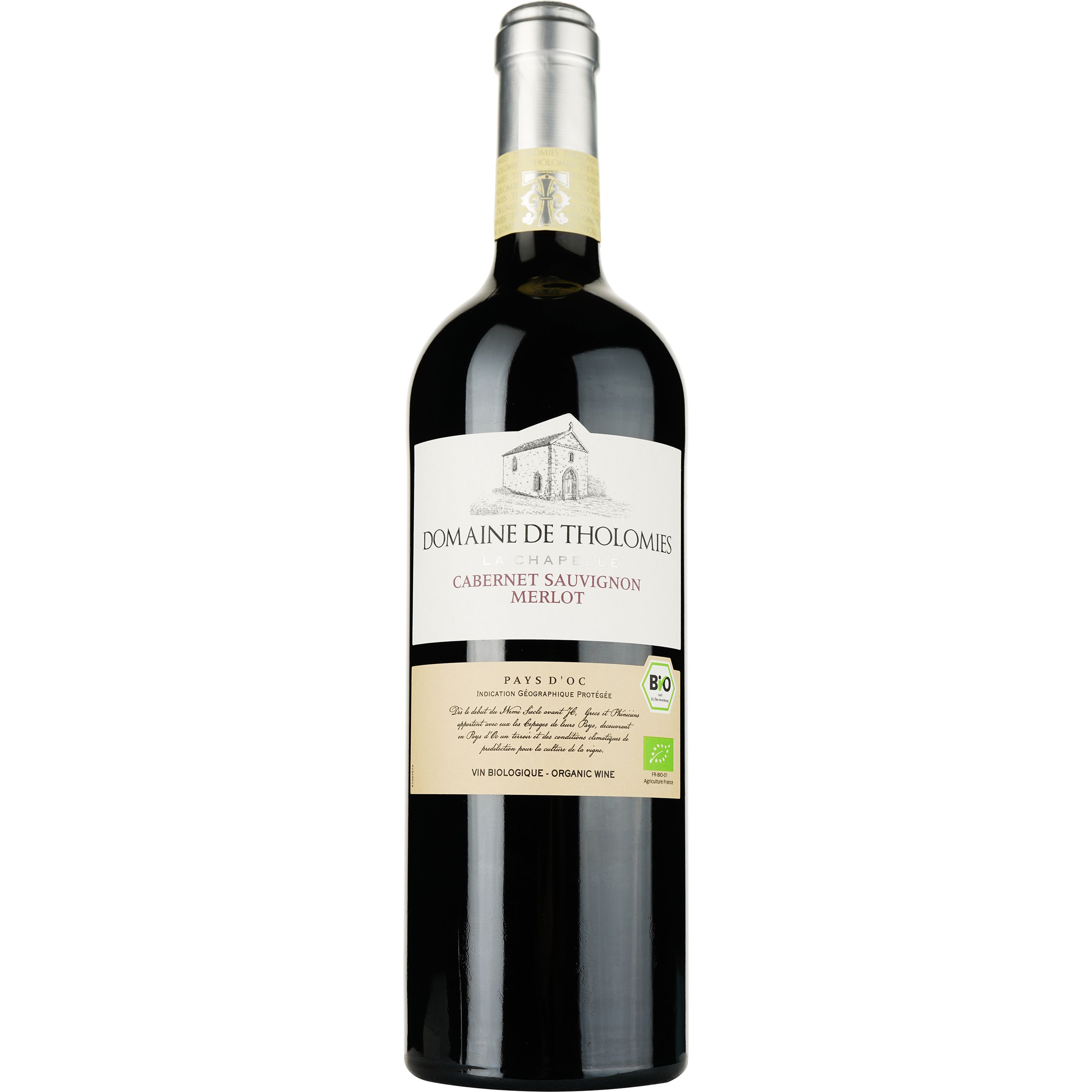 Вино Domaine de Tholomies Cabernet Sauvignon Merlot 2022 IGP Pays D'OC красное сухое 0.75 л - фото 1