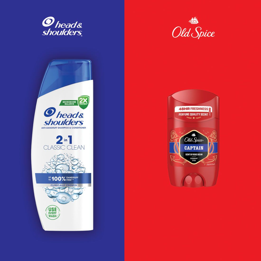 Подарочный набор: Шампунь против перхоти 2 в 1 Head&Shoulders Основной уход 330 мл + Твердый дезодорант Old Spice Captain 50 мл - фото 4