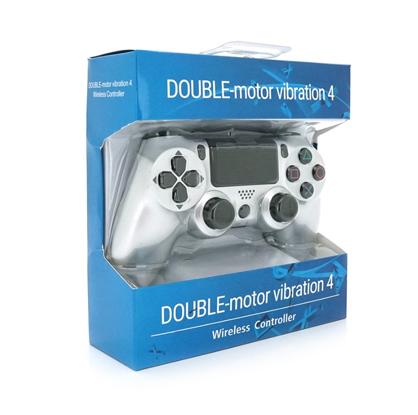 Геймпад джойстик Doubleshock Wireless PS4 Double Motor Vibration DualShock 4 Silver-White - фото 5