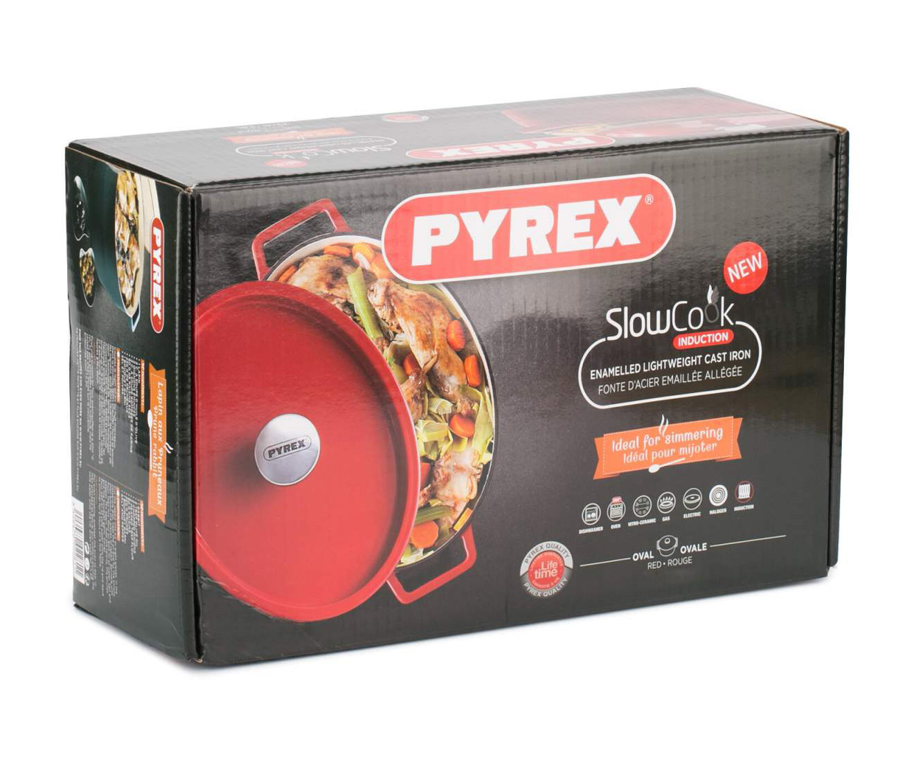 Кастрюля Pyrex Slow Cook чугунная 5.8 л красная (SC5AC33) - фото 5