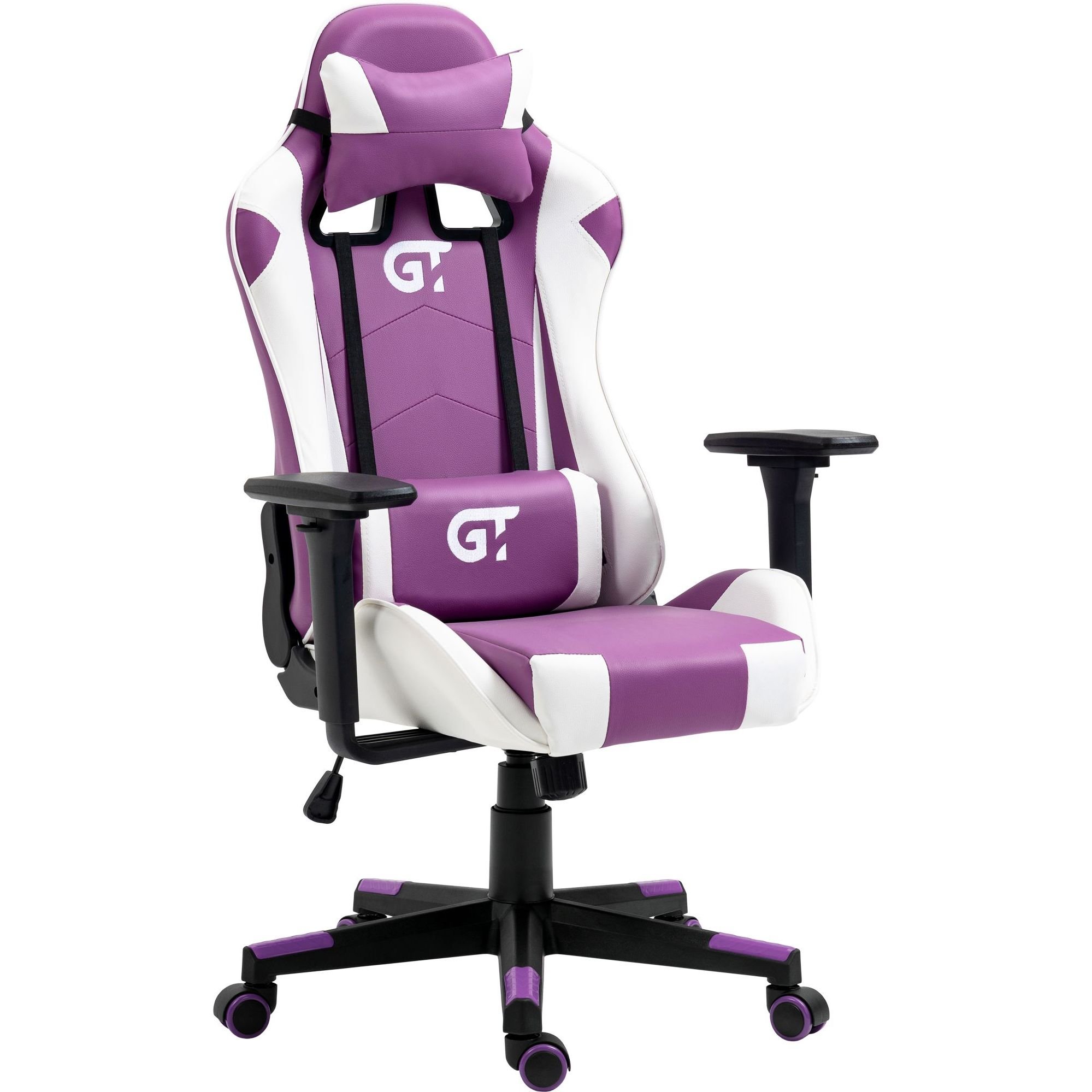 Геймерское детское кресло GT Racer белое с фиолетовым (X-5934-B Kids White/Violet) - фото 1