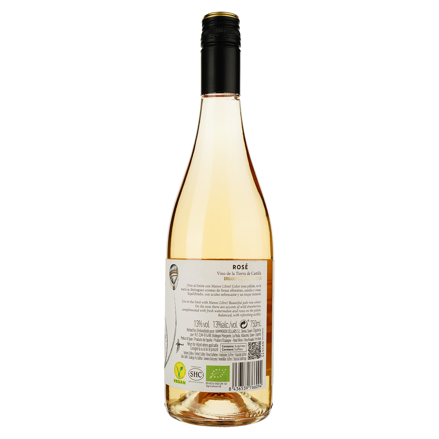 Вино Manos Libre Rose Organic, розовое, сухое, 11%, 0,75 л - фото 2
