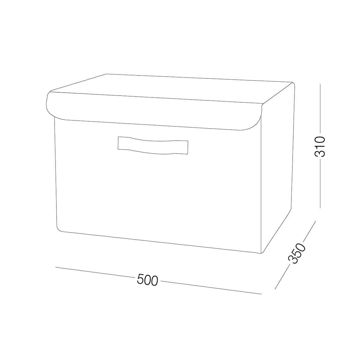 Ящик для хранения с крышкой МВМ My Home XL текстильный, 500х350х310 мм, серый (TH-07 XL GRAY) - фото 4