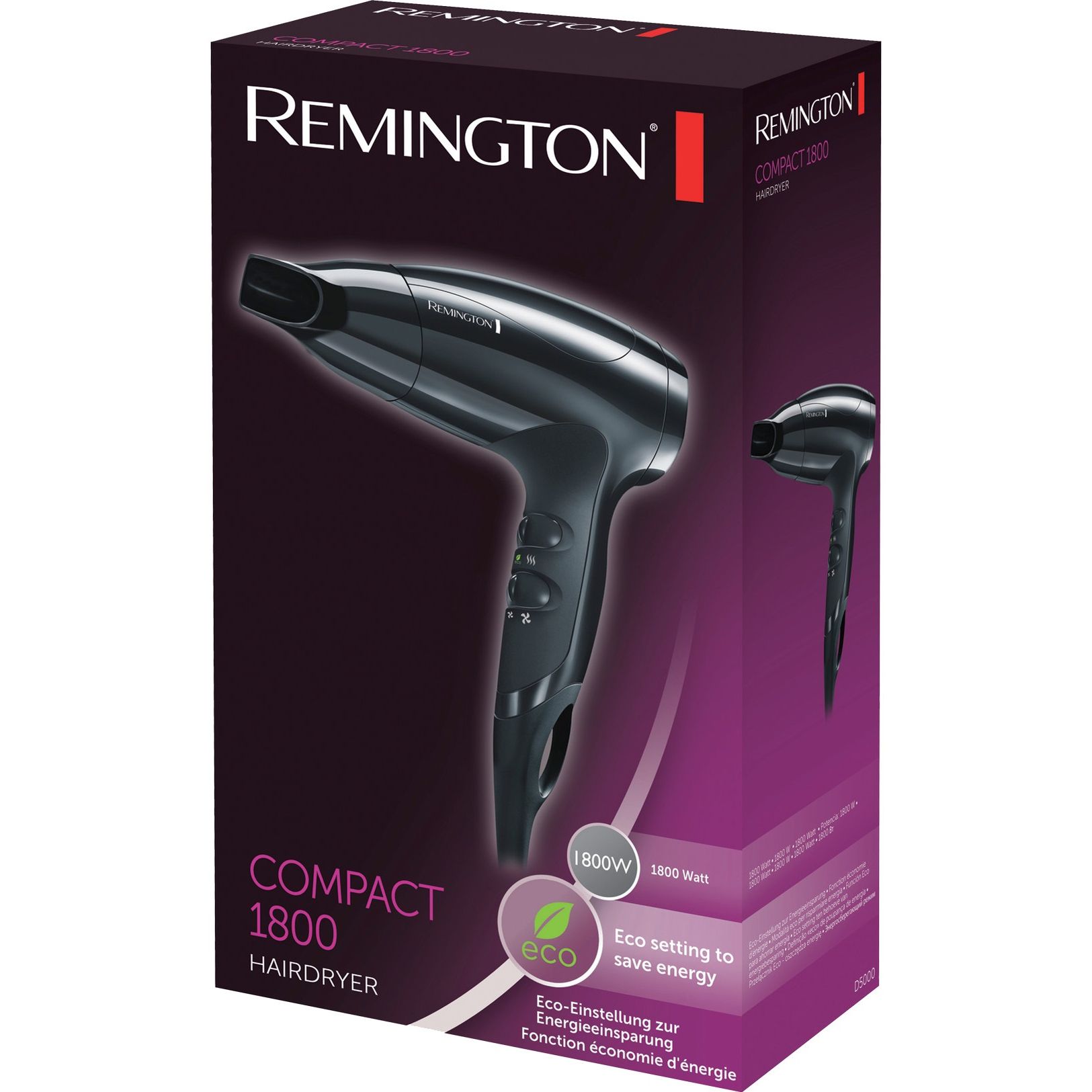 Фен Remington дорожный Compact D5000 черный - фото 6