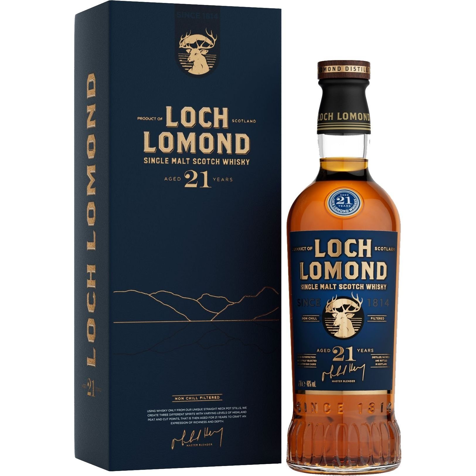 Виски Loch Lomond 21yo Single Malt Scotch Whisky 46% 0.7 л в подарочной упаковке - фото 1