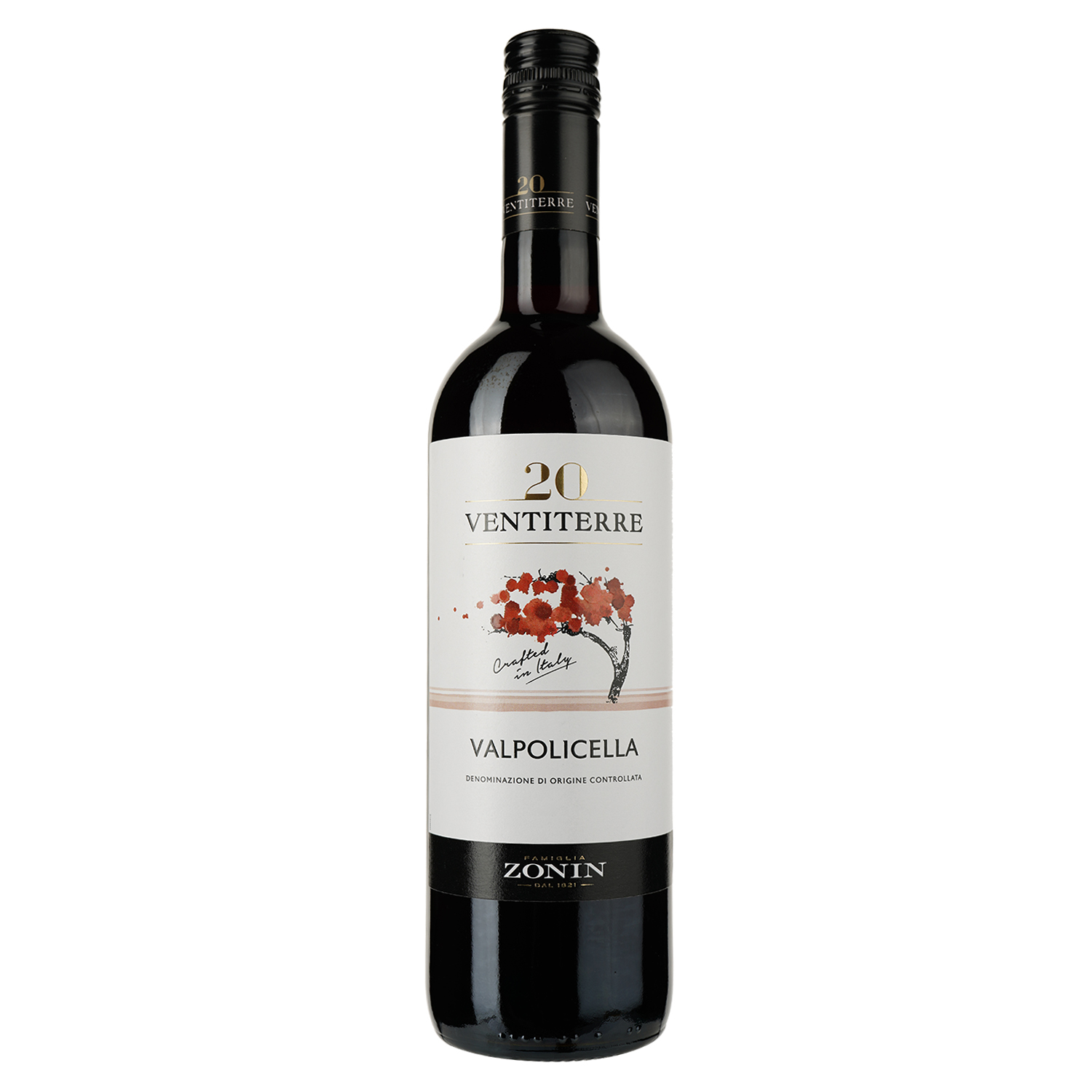 Вино Zonin Valpolicella 20 Ventiterre, красное, сухое, 0,75 л - фото 1