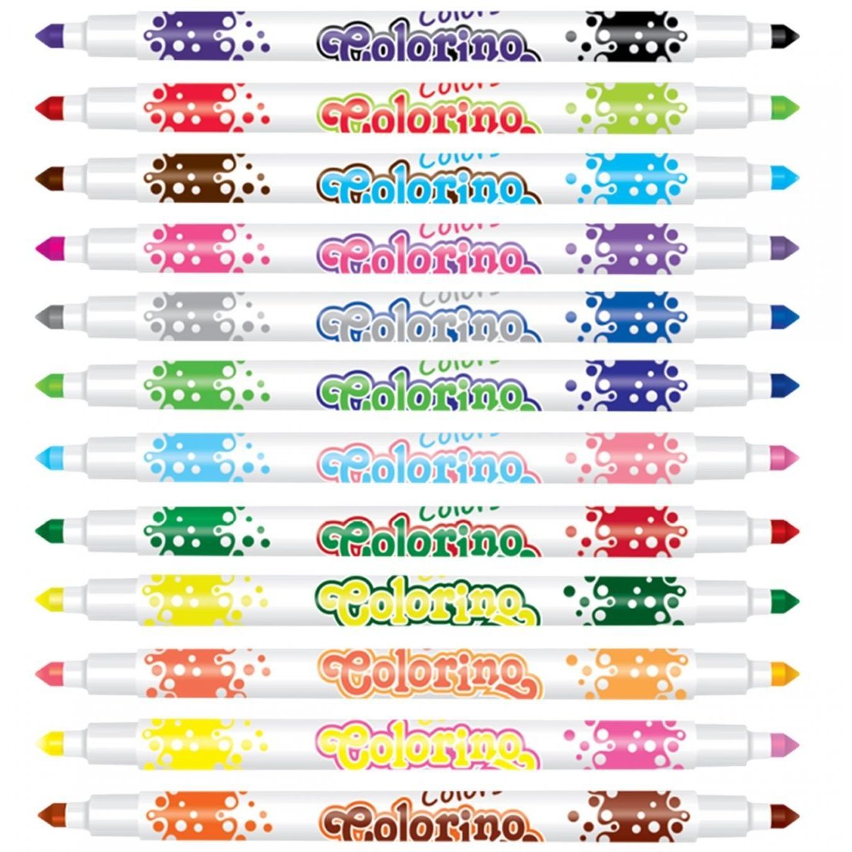 Фломастери двосторонні Colorino Fibre Pens, 24 кольори (32353PTR) - фото 2