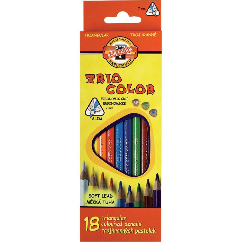 Олівці кольорові Koh-i-Noor Triocolor 18 шт. (3133) - фото 1