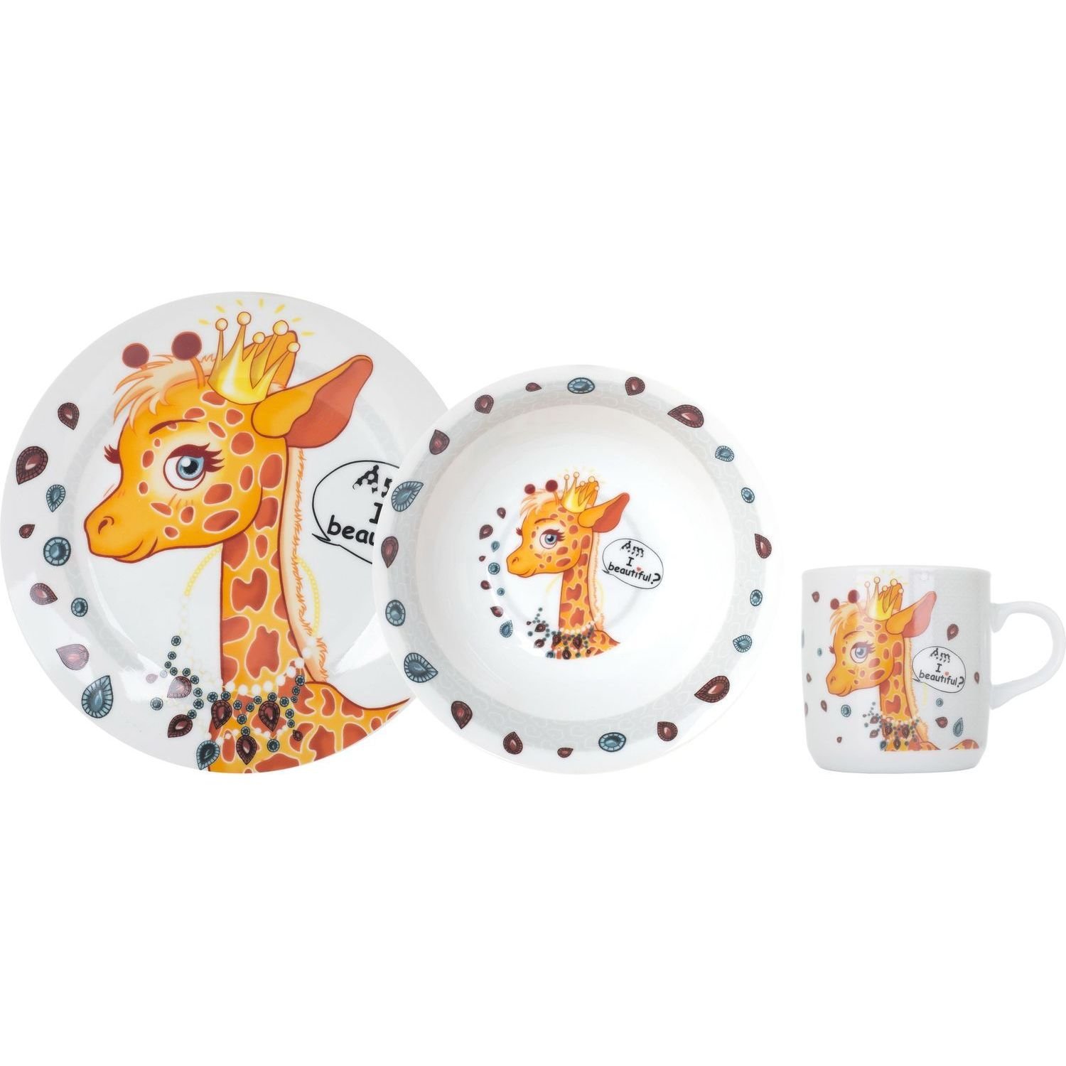 Набір дитячого посуду Limited Edition Giraffe 3 предмети (YF6025) - фото 1