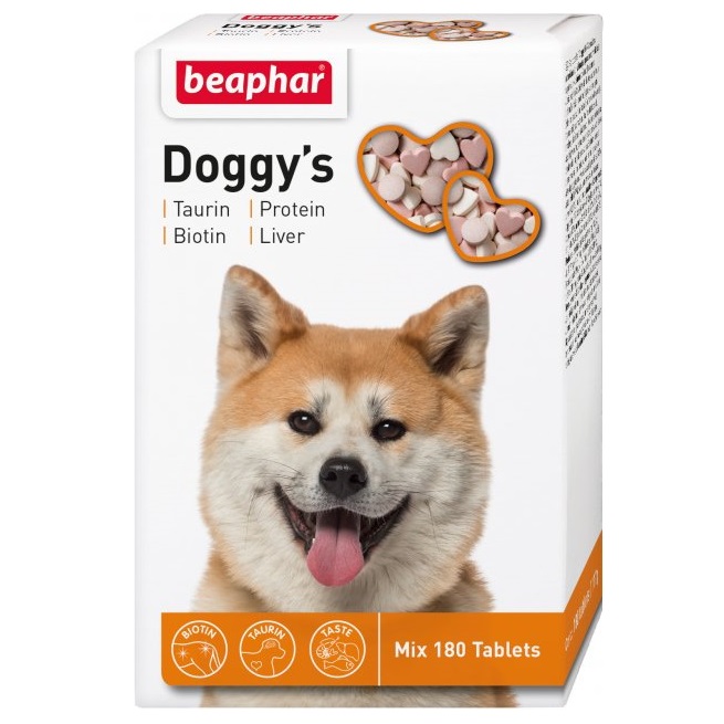 Лакомства для собак Beaphar Doggy's Mix с таурином, биотином, и протеином, 180 шт. (12568) - фото 1