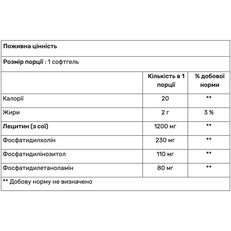 Лецитин Haya Labs Lecithin 1200 мг 100 гель капсул - фото 2