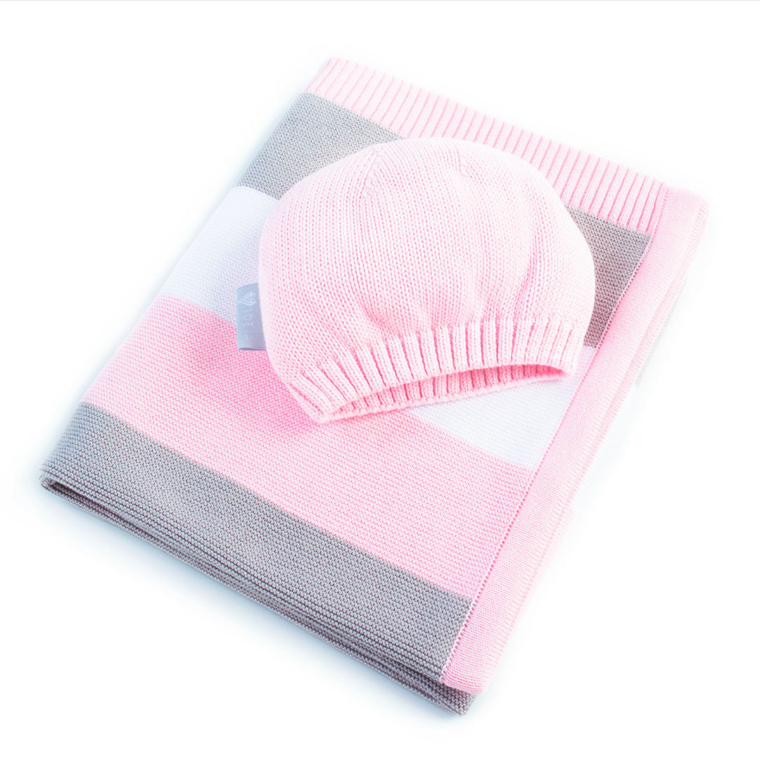 Детский плед вязаный Ideia + шапочка, розовый, 90х70 см (8-29909 розовый) - фото 3