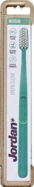 Зубная щетка Jordan Green Clean, средняя, зеленый - фото 1