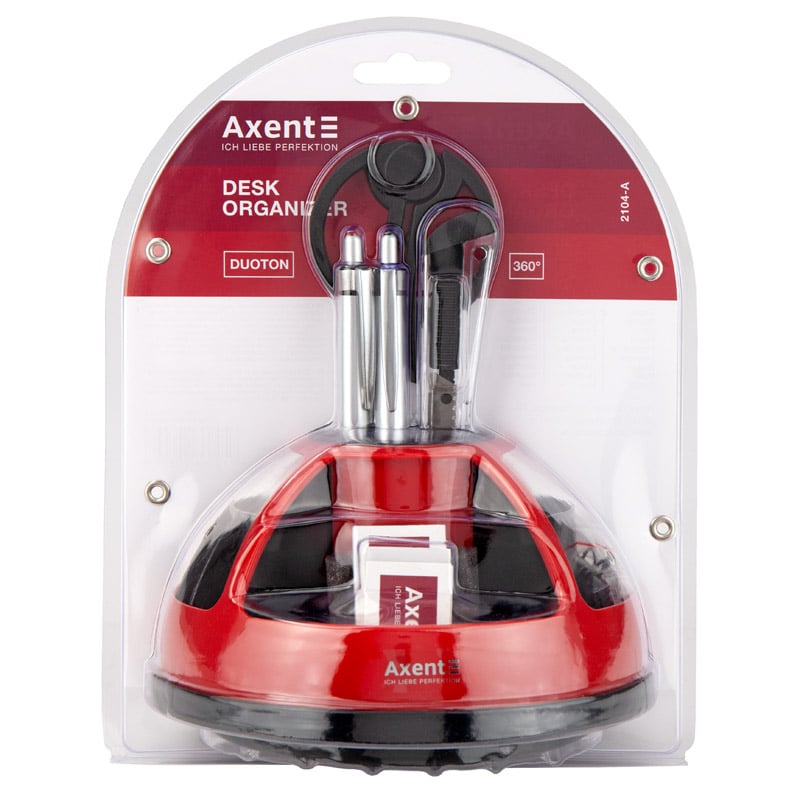 Набор канцелярских приборов Axent Duoton настольный красный (2104-04-A) - фото 2