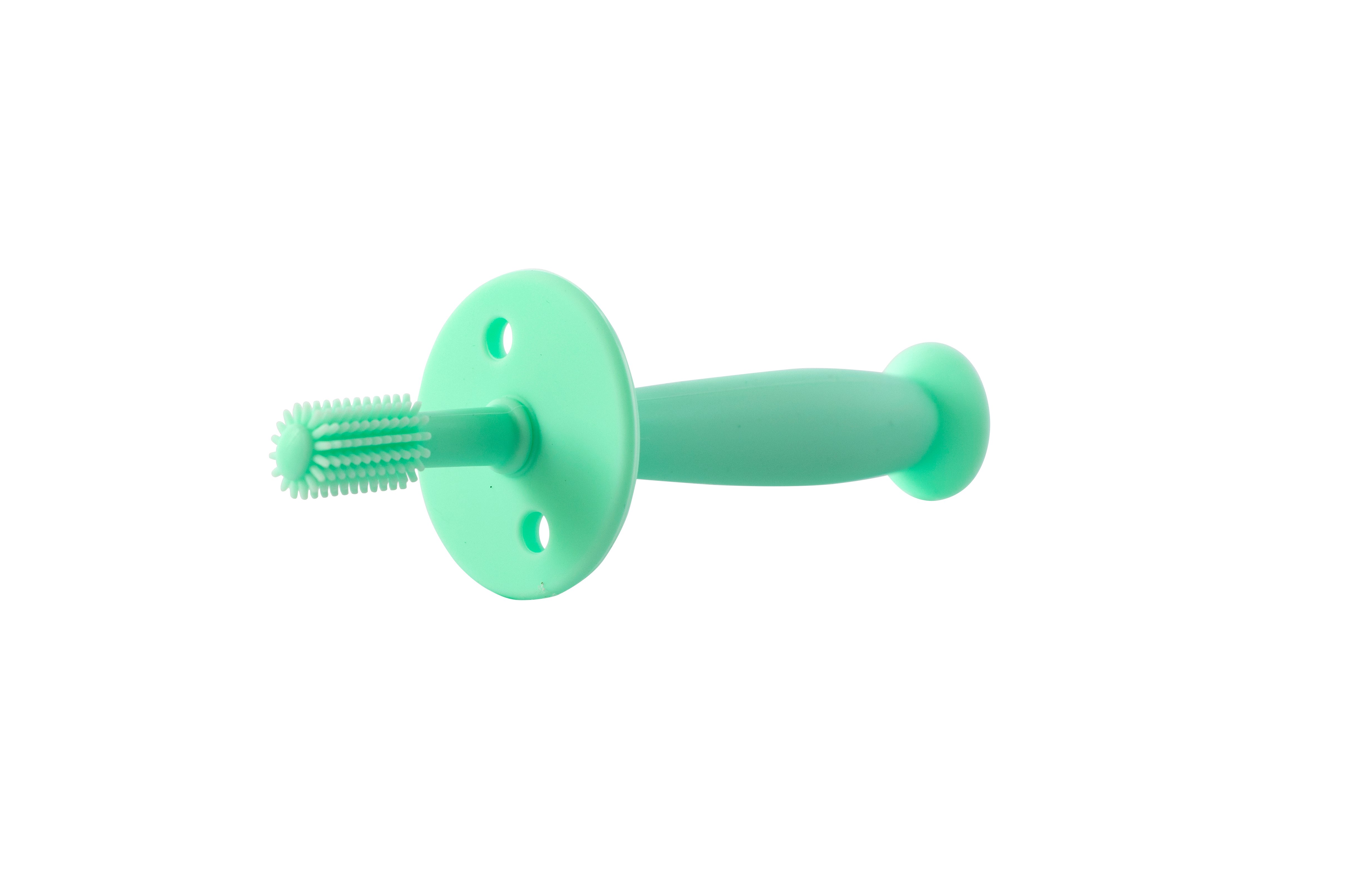 Зубная щетка на присоске Baby Team, силиконовая, салатовый (7205) - фото 3