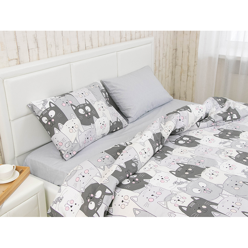 Комплект постельного белья Руно Grey Cat бязь набивная двуспальный серый (655.114Б_GreyCat) - фото 5