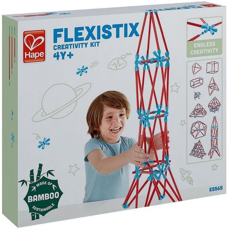 Конструктор Hape Flexistix Креативные бамбуковые фигуры 133 детали (E5565) - фото 1