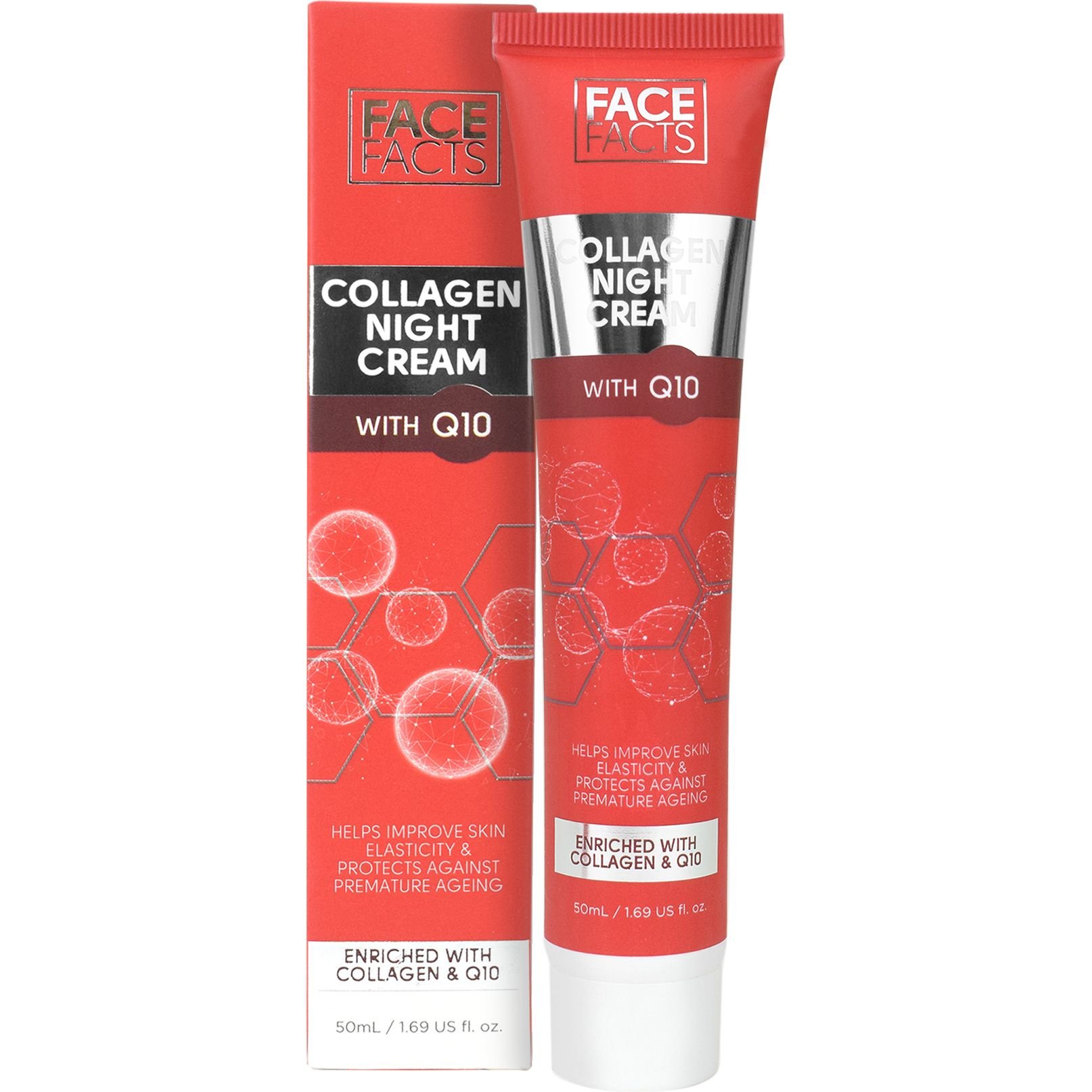 Ночной крем для лица Face Facts Collagen Night Cream With Q10 с коллагеном и коэнзимом Q10 50 мл - фото 1