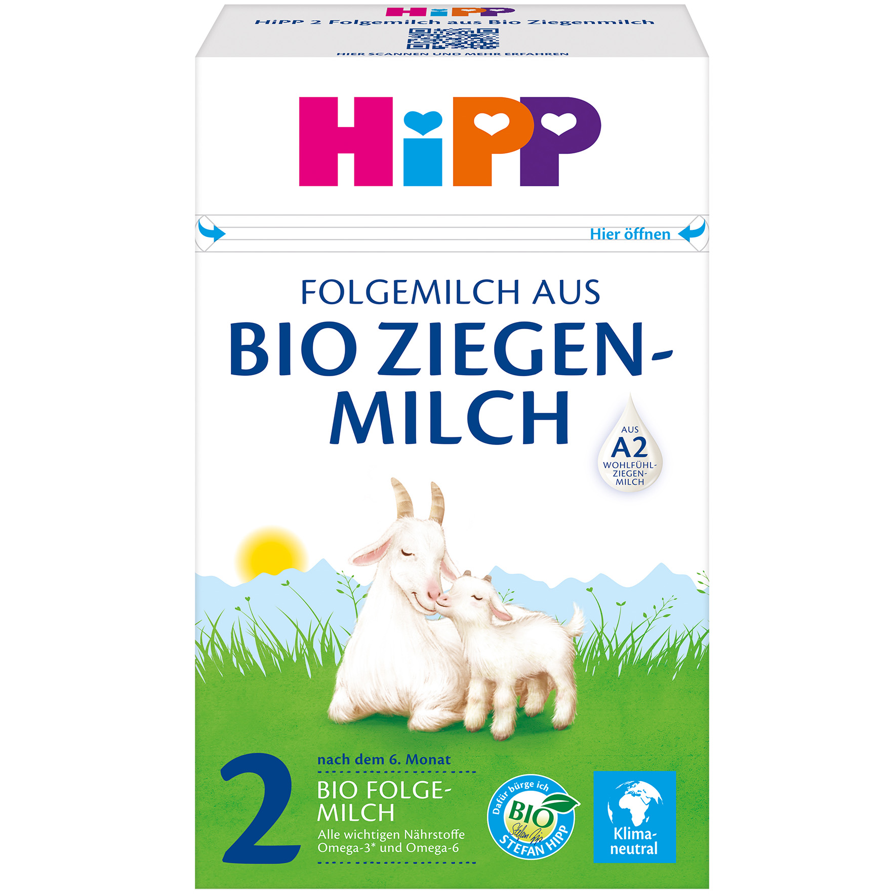 Органічна дитяча суха суміш HiPP 2 на козиному молоці з 6 місяців 400г - фото 1