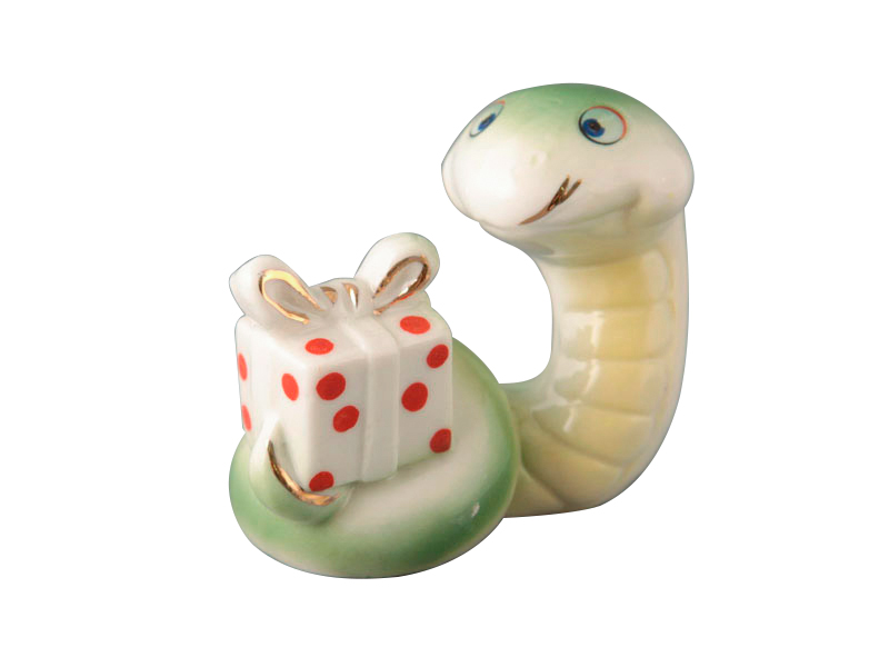 Декоративная фигурка Lefard Змея с подарком, 7,5 см (149-206) - фото 1