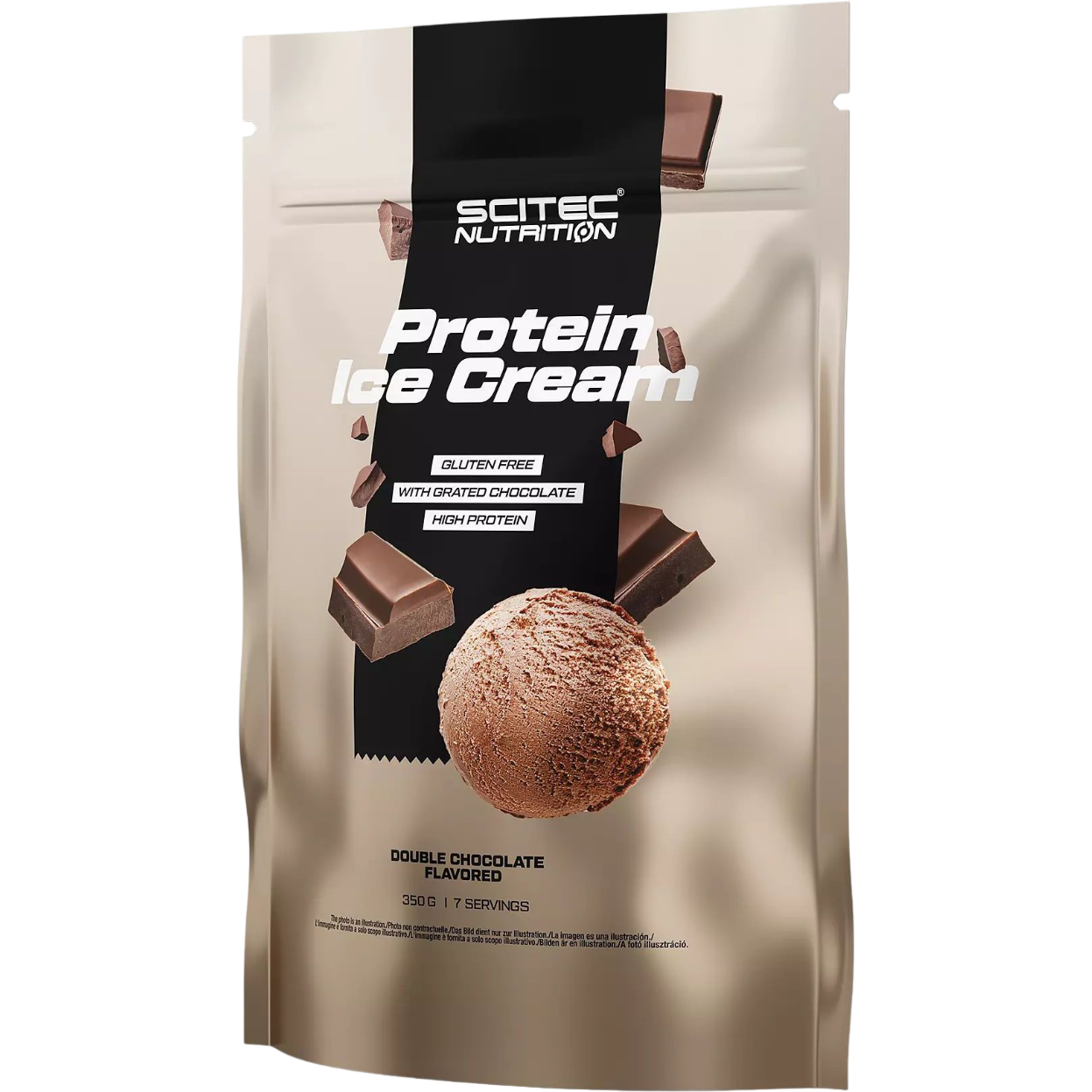 Протеиновое мороженое Scitec Nutrition Protein Ice Cream Двойной шоколад 350 г - фото 1