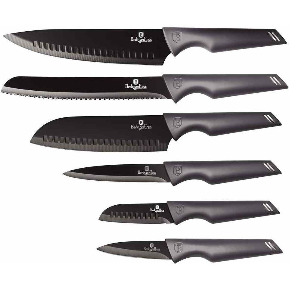 Набір ножів з 6 предметів Berlinger Haus Темно-сірий 000267200 - фото 1