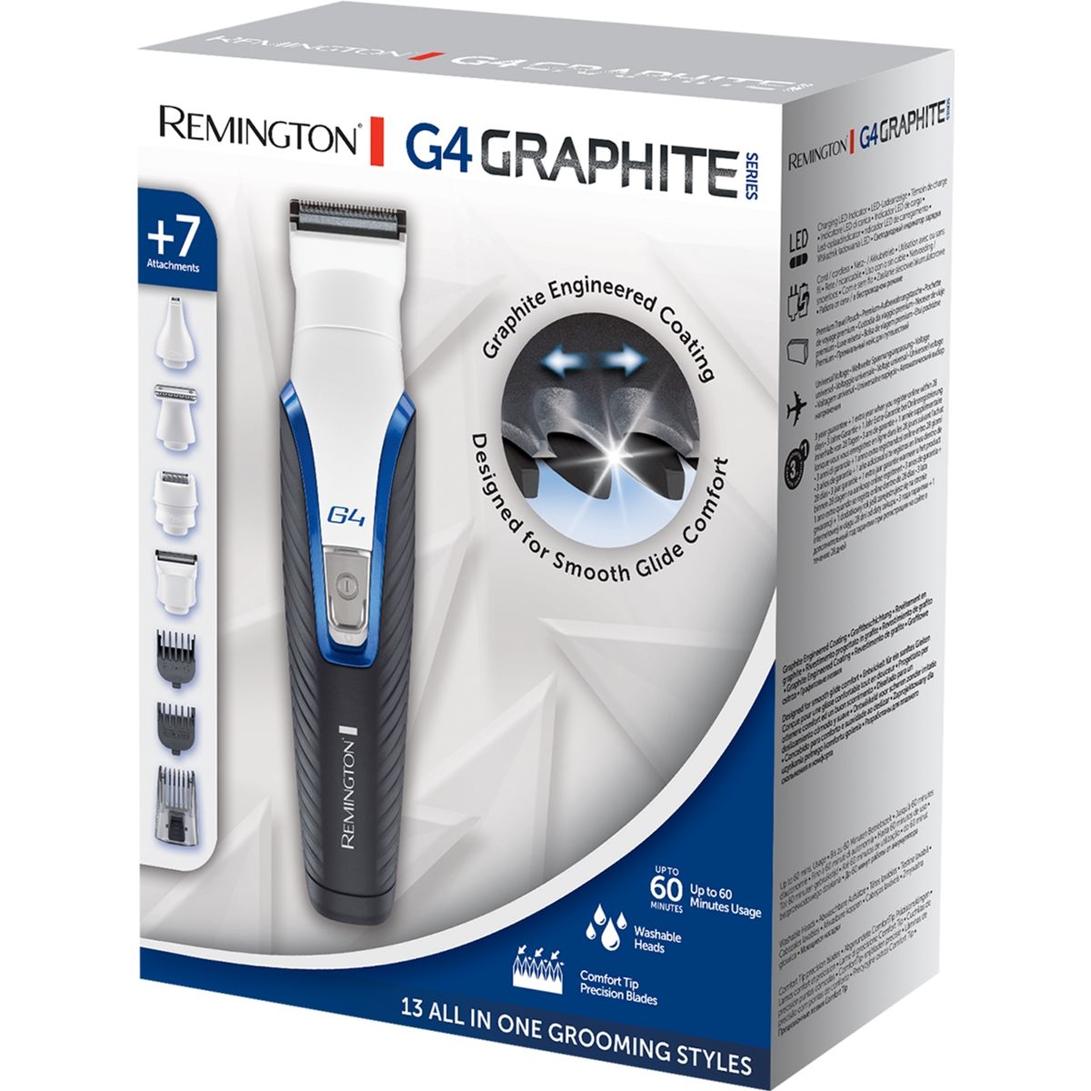 Набор для стрижки Remington G4 Graphite Series для бороды, усов, головы, носа и тела черно-белый (PG4000) - фото 6