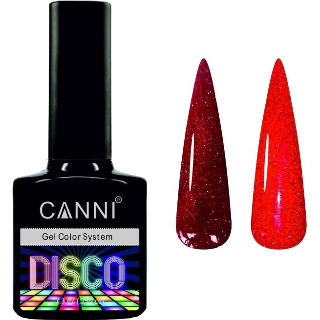 Светоотражающий гель-лак Canni Disco 3D flash №544 сияющий красный 7.3 мл - фото 1