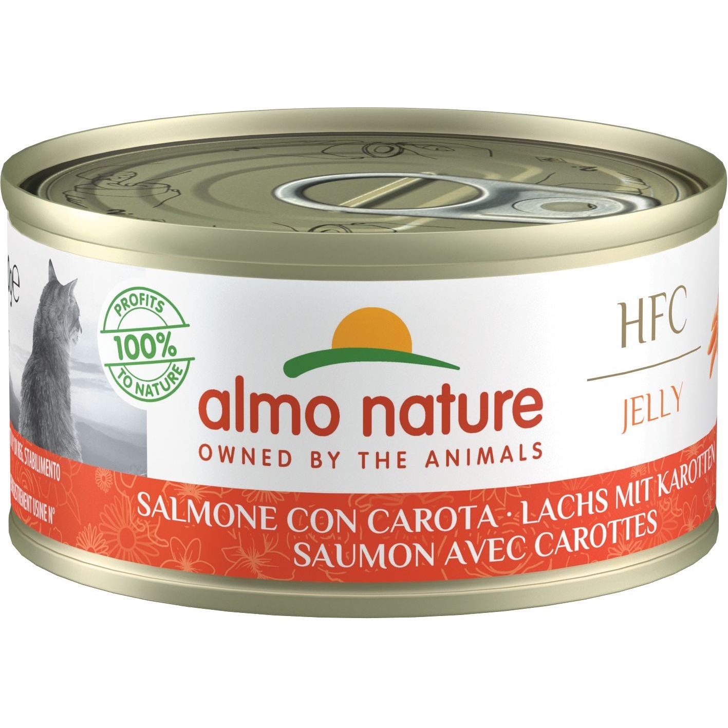 Набір вологого корму для котів Almo Nature HFC Cat Jelly 4+1 лосось з морквою 350 г (70 г х 5 шт.) - фото 2