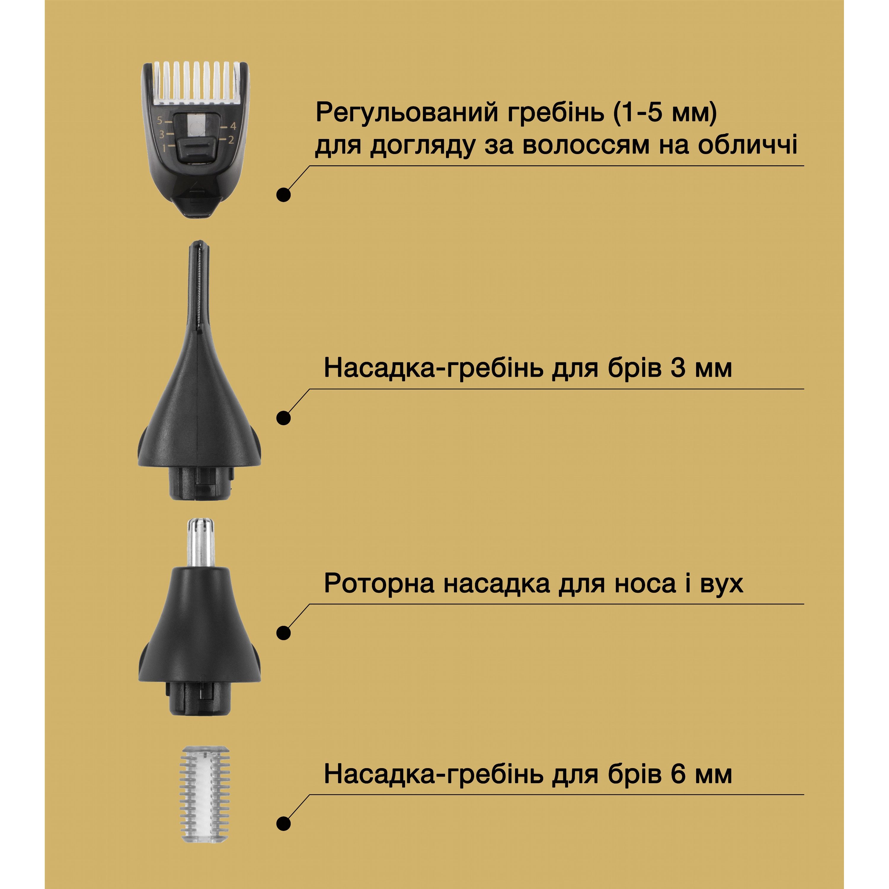 Тример Remington T-Series для бороди, вусів, брів, носа та вух чорний NE7000 - фото 7